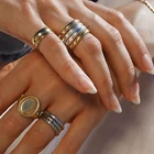Silver Signet Ring Gemnel 925 Silver Jewelry Custom Engraved Plated Real Gold Signet Women Gold Disc Rings
