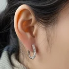 Silver Hoop Earrings Silverearrings Fine Moissanite Jewelry Small Sterling Silver Moissanite Hoop Earrings