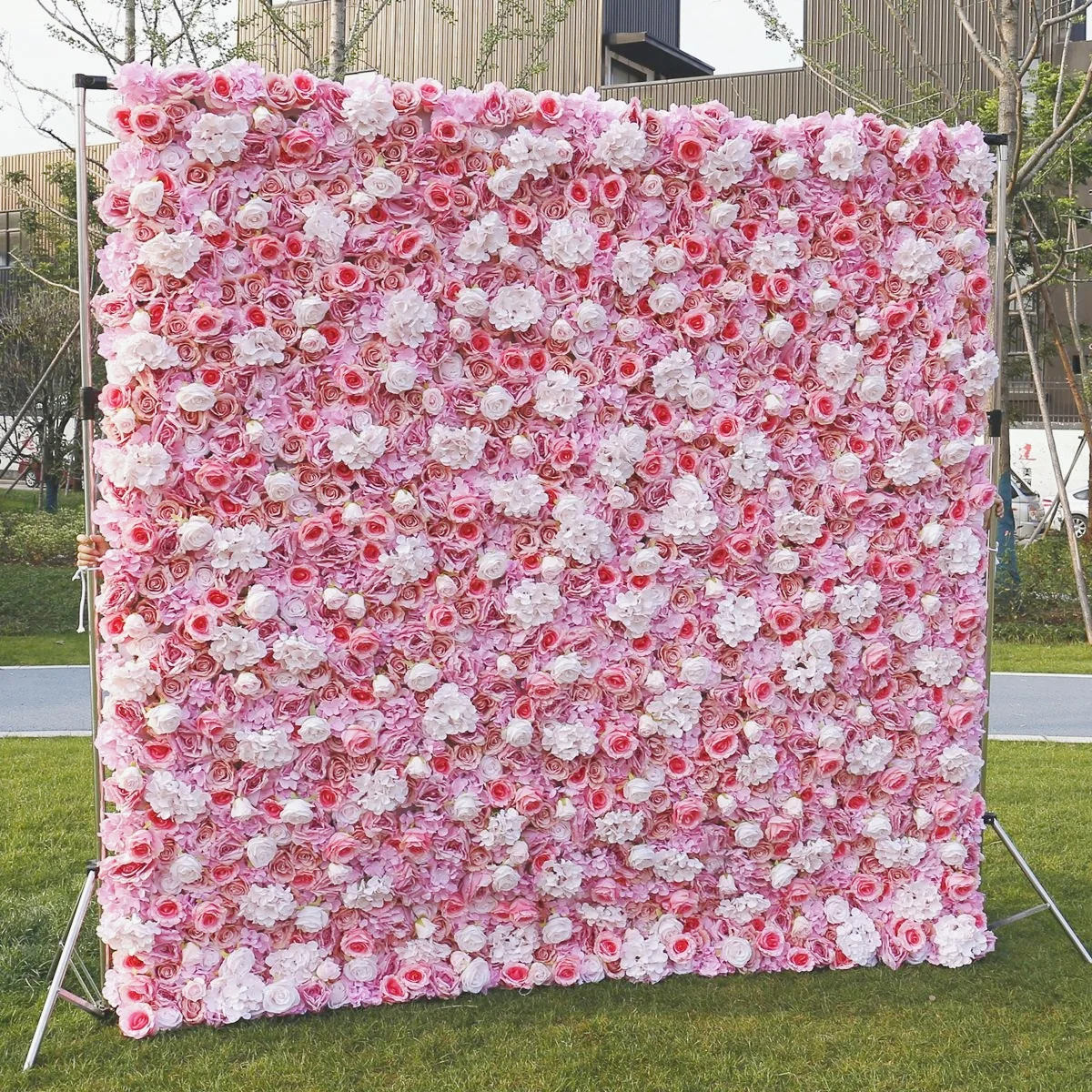 J X Flower Wall Wedding Rose Floral Wall D Roll Up Cloth Flower