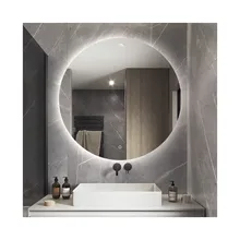 Modern Round Bath Mirrors Wall Mounted Touch Screen Defogger Smart Bathroom Mirror With Led Light