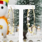 New Creative Small Diamonds C-shaped Hoop Earring Glass Gem Jewelry
