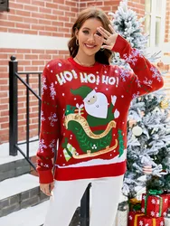 Ying Tang Custom Santa Claus Sweater For Women Sweet Cute 2023 Autumn/Winter Snowflake Christmas Sweater OEM/ODM