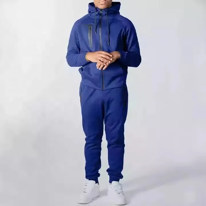 Tracksuit Mens with Zipper Pockets Full Zip Hoodie Sweatsuit 2 Pieces Running Jogging Sports Casual Sweat Suits