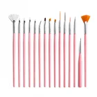 Artist 15 Pcs Nylon Hair Artist Paint Brush Set For Art Painting Art Canvas Oil Painting Brush Set