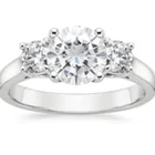 1203 RTS1 0.5ct 2CT 0.5ct Round Cut Moissanite 18K White Gold Size 5 Ring