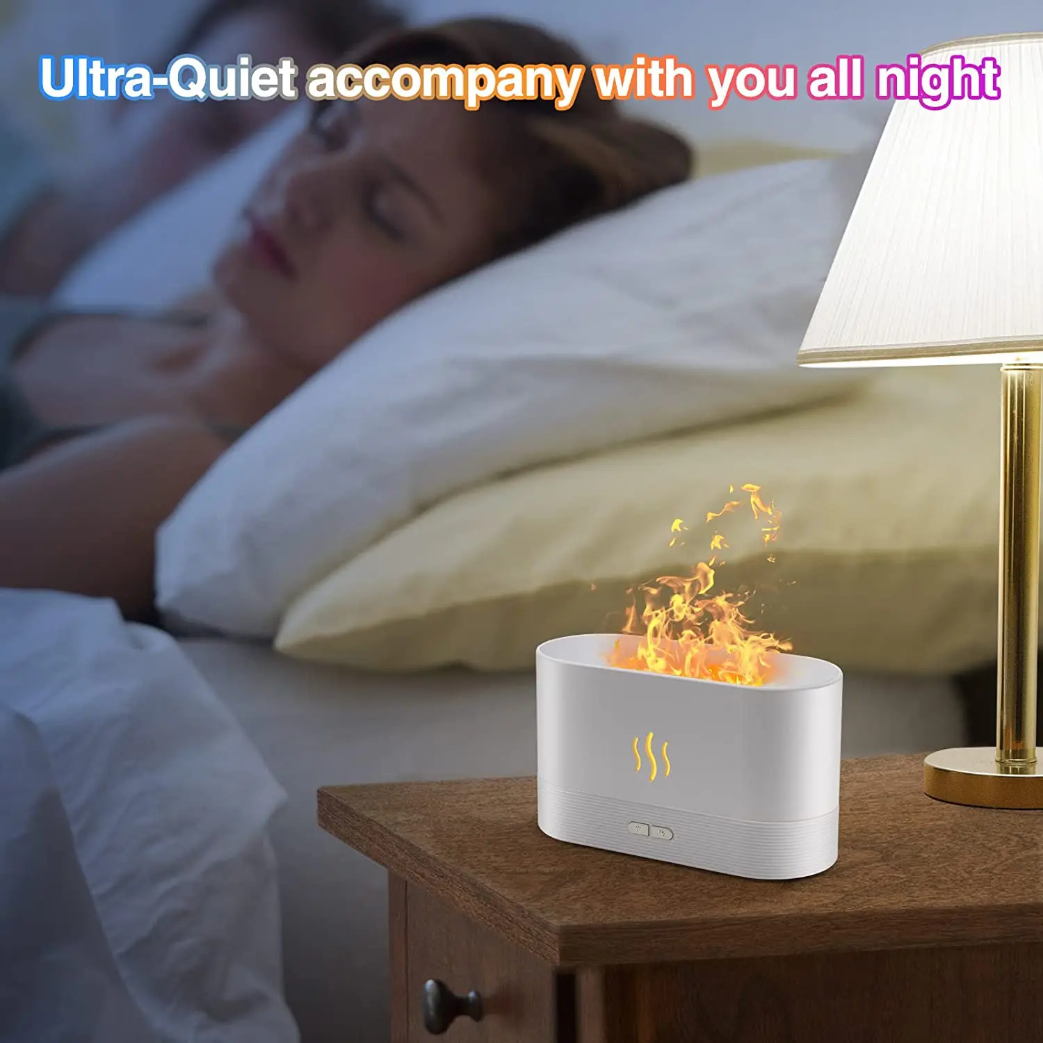 Volcano Fire Flame Humidifier Led Light Portable Usb Bedroom Car H2o