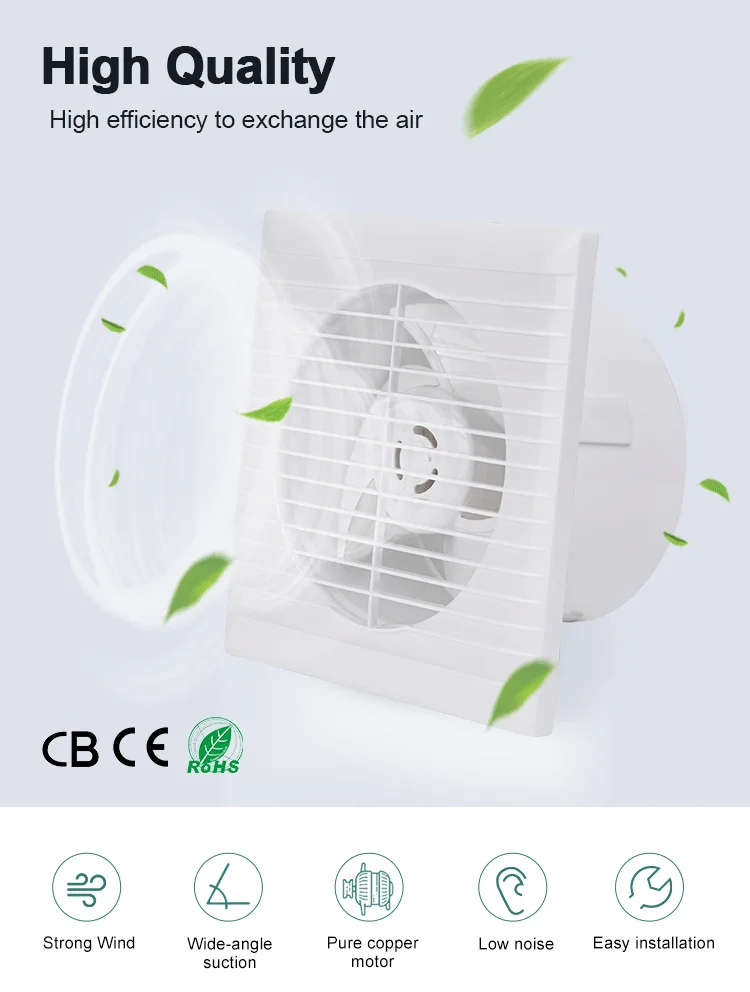 Auto Shutter Exhaustventilating Fan, Plastic, Wall, Axial - detail 2