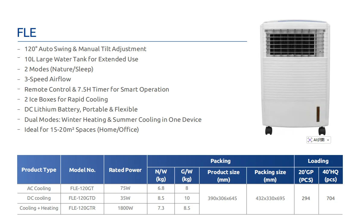 Evaporative Air Cooler, Portable, Solar - detail 4