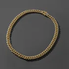 Chain Fashion Atmosphere Hip Hop Style CUBAN CHAIN Full Diamond Zircon Men's Necklace