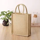 Tote Bag Handbag Eco-friendly Tote Shopping Bag Jute Handbag Durable Hot Sale Jute Bag Use For Diy