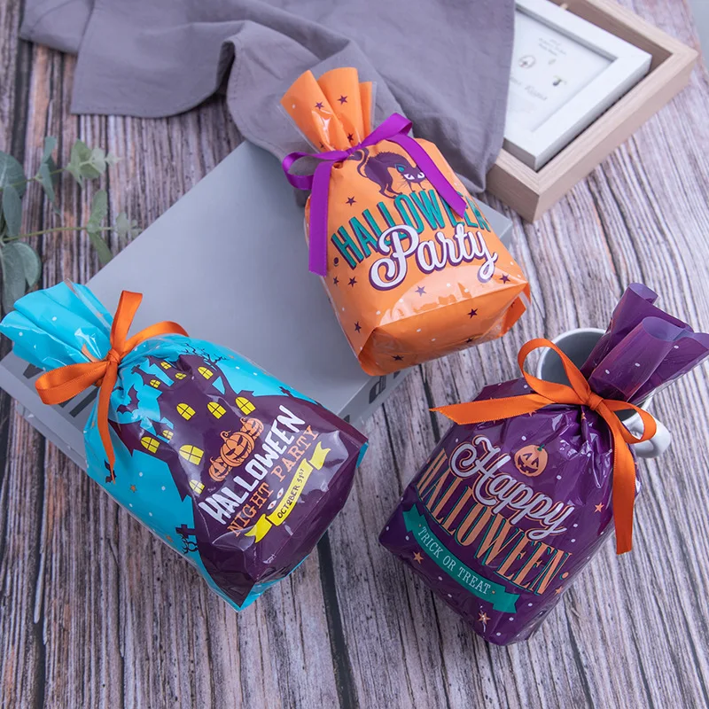 50pcs halloween candy treat gift bag cookie sack halloween party
