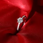 Silver Ring Fine Jewelry 100% 925 Sterling Silver Six-jaws 1 Carat Women's Crown Rhinestone Ring