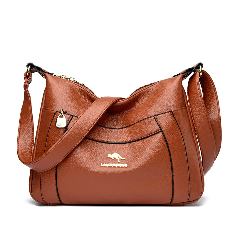 Classy Handbag with Large Capacity Simple Handbag New Fashion Ladies PU Handbag Shoulder Bag Messenger Bag