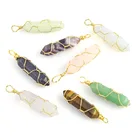 Pendant Turquoise Natural Stone Crystal Pendant Bullet Shape Turquoise Winding Amethyst Hexagonal Post Pendant