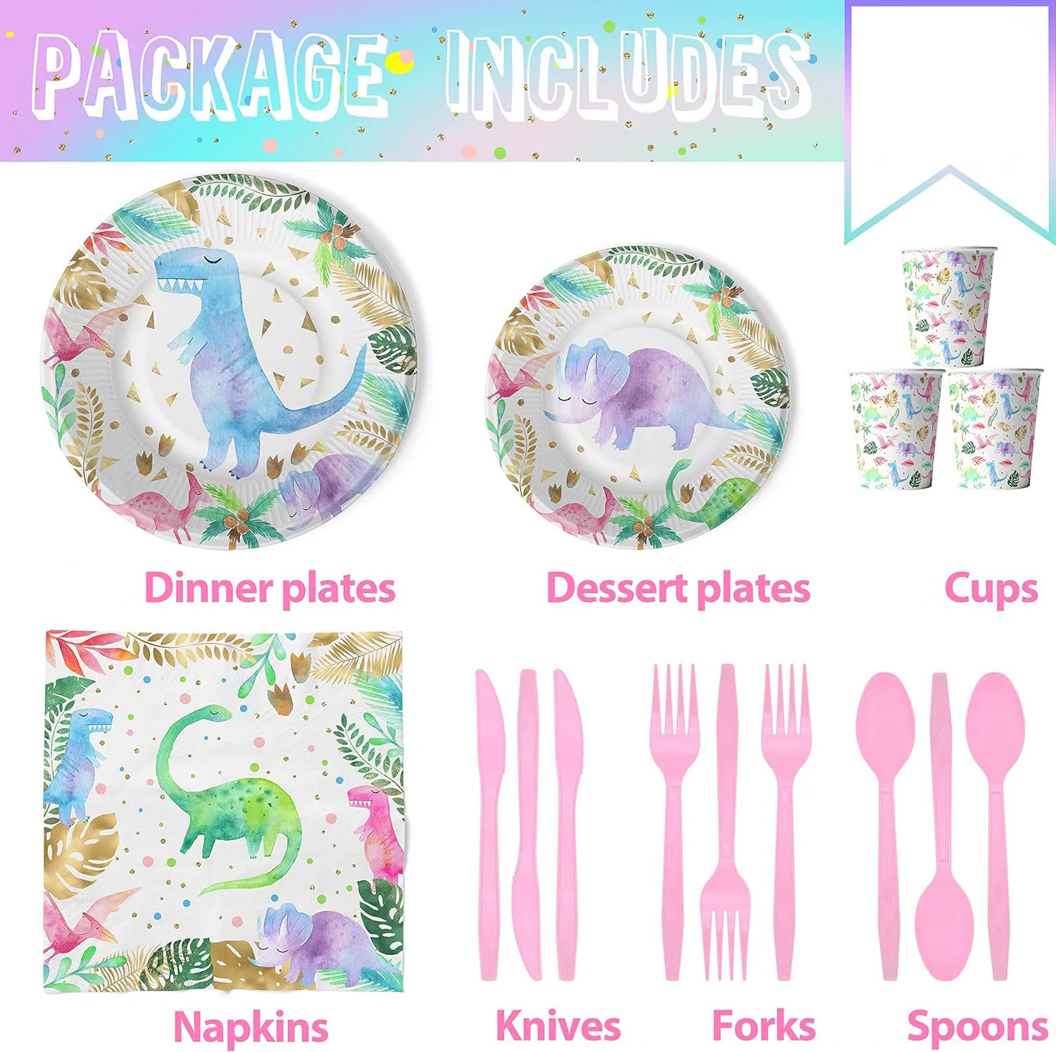 Blue Dino Theme Birthday Party Tableware Set Boys Favors Disposable Paper Plates And Cups Party Tableware