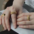 Gold Ring Rings Silver Gold Plated Jewelry Ring Women Gold Ring Gold Croissant Dome Rings