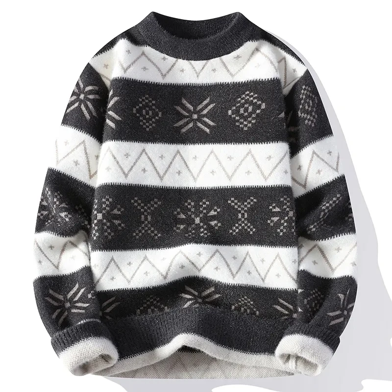 Men's Crewneck Sweater Soft Casual Sweaters for Men Classic Pullover Sweaters with Ribbing Edge