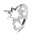 Ring New Fashion Star Shaped 925 Sterling Silver CZ Personalized Ring Jewelry For Women