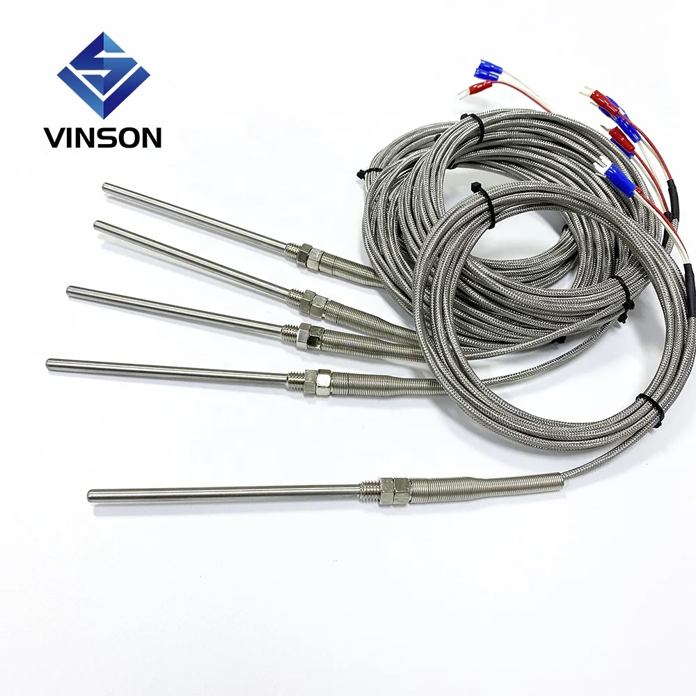 K Type Thermocouple Probe High Temperature Sensors with M8 Threads & 3m Lead 