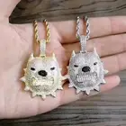 Pendant Hip Hop Bully Dog Hip Hop Pendant Men's Clavicle Chain Iced Out Pendant