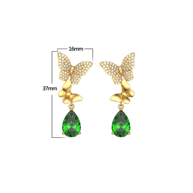 JELX-6632 xuping jewelry customize earring 14k/18K/24k/rose gold color, platinum plated elegant luxury crystal earrings