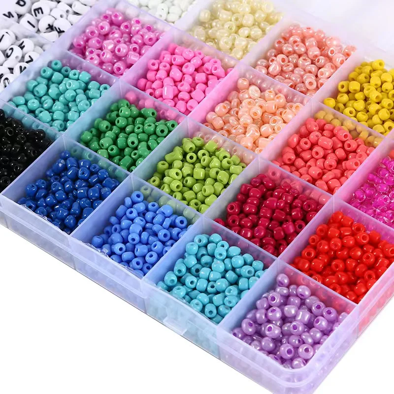 Hot Sale 3mm 20 Colors Jewelry Making Kit Beads for Bracelets Bead Craft Kit Set Letter Alphabet Beads