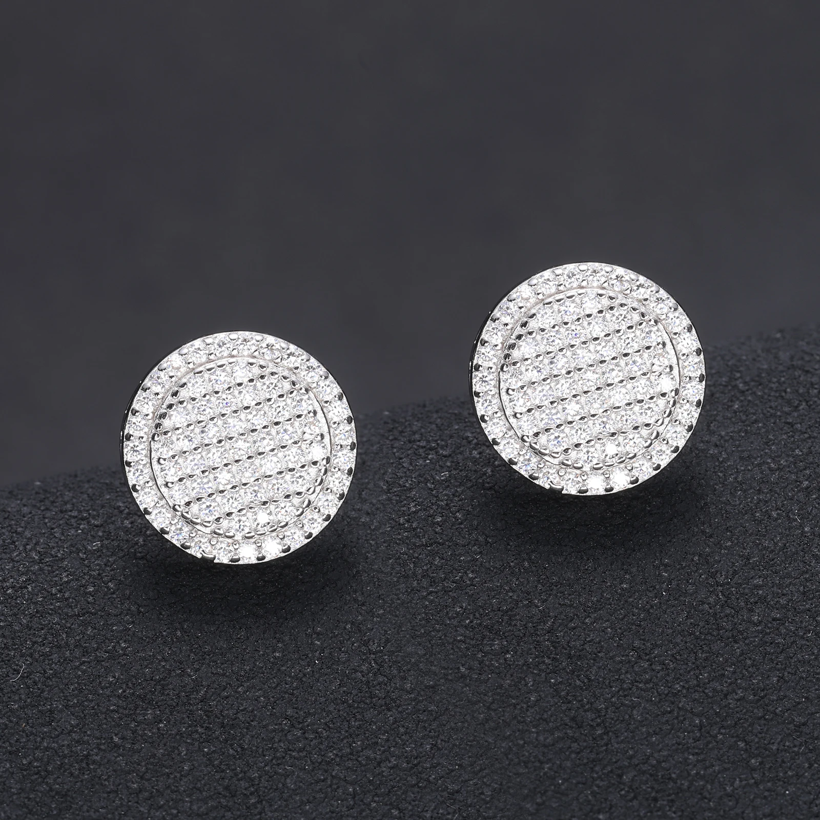 Luxury Moissanite Round Stud 925 Sterling Silver Fine Jewelry Earrings Wedding Gift For Guests Earrings Women