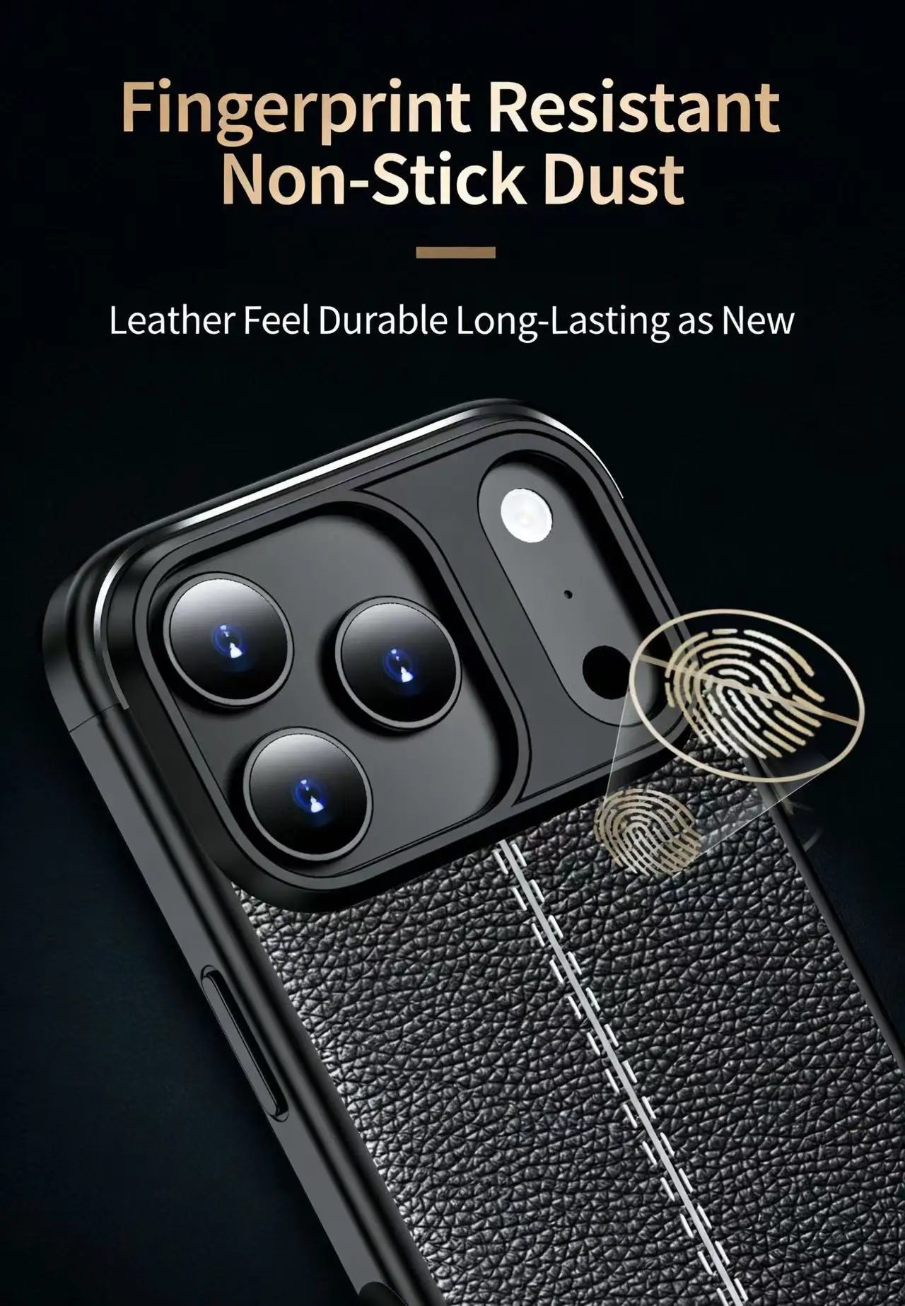 product premium leather feel anti fingerprint phone case with raised camera protection honeycomb cooling system for enhanced gaming-5