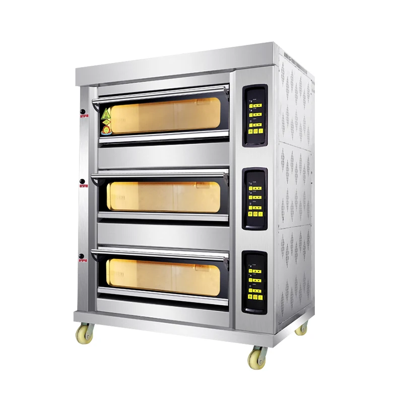 3 Deck 6 Tray Baking Oven Commercial Big Gas Bakery Gas Automatic Cake and Bread Oven for Bake