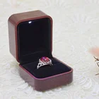 Jewelry Wholesale Logo Jewelry Packaging Box Led Light Necklace Box Mahogany Jewelry Box