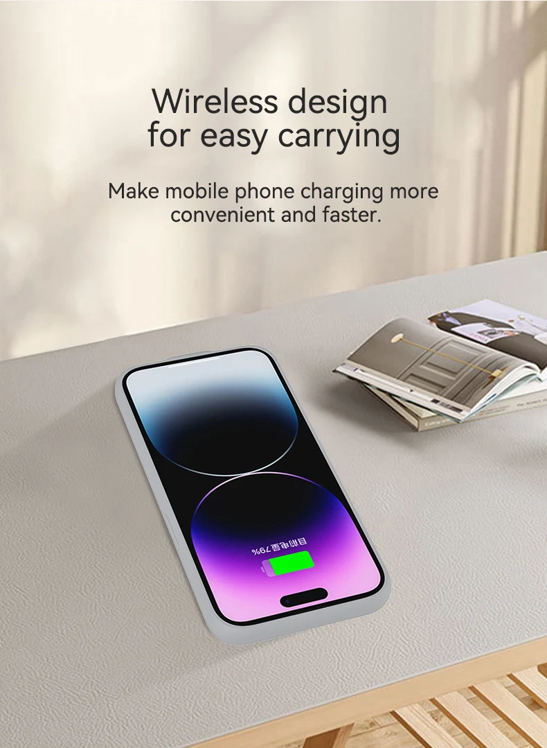 Best Sellers Wireless Power Bank Back Clip Case For iPhone 16/15/14/13 Lightweight Portable Power Bank External Battery Charger