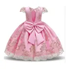 Kids Children Lace Flower Party Backless Floral Summer Girls Dresses 3 To 5 Years