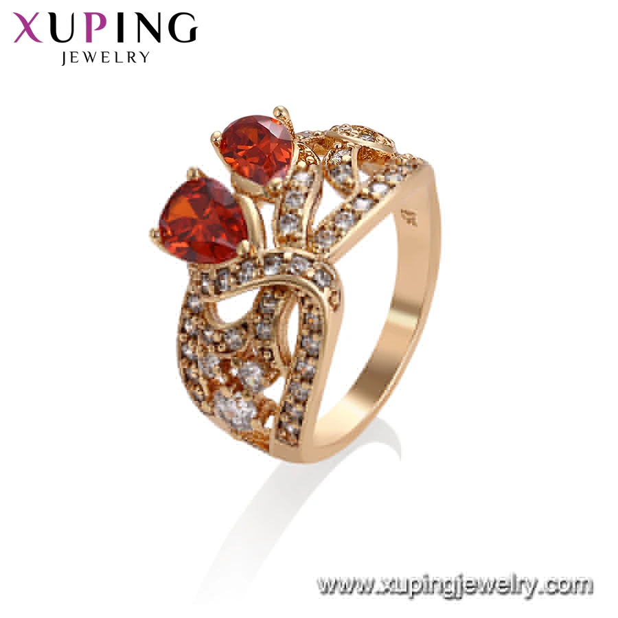 11493 xuping luxury special price High-end luxury product market ring 18K gold color Multi-stone rainbow color finger ring