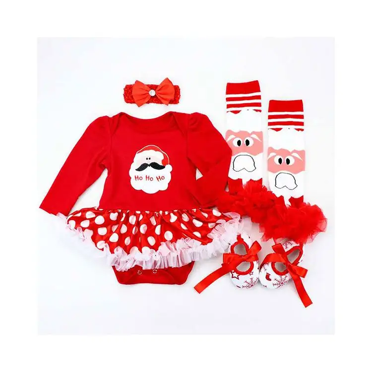 The Most Popular custom logo baby pajamas boutique girls christmas outfit children clothes set