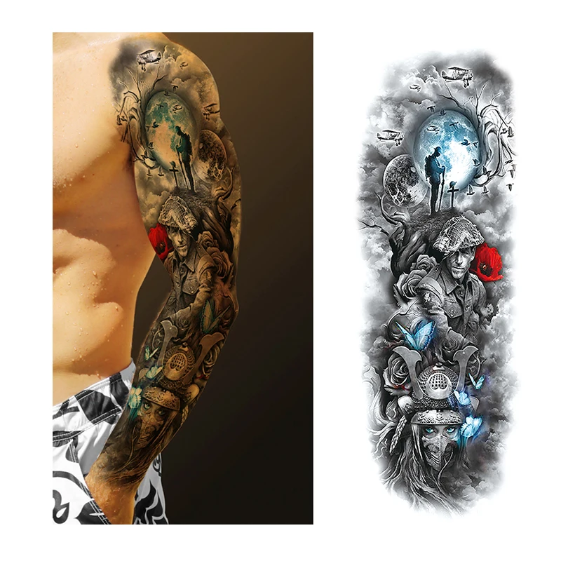 Tribal Mythology Theme Full Arm Tattoo Stencils Waterproof Temporary Tattoo  Stickers Flower Skull Horror Tiger - Buy Henna Tattoo,Tattoo Sticker  Temporary,Decorative Sticker Product on 