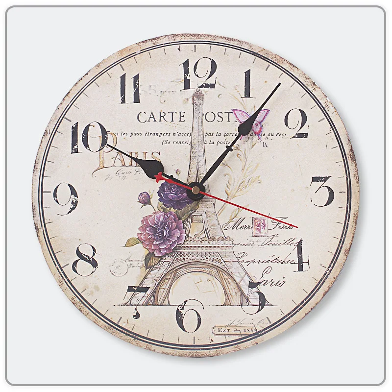 Home decoration nordic electronic classic clock quartz wooden wall clocks