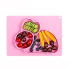 Silicone BPA Free Animal Shaped Baby Dinnerware Baby Silicone Plate Set For Kids