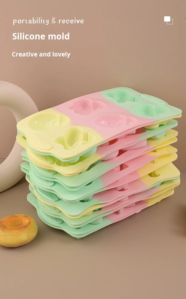 High-Temperature Resistant 6-Grids Silicone Mold Color-Matching Cake Tools for Baking Biscuits and Pudding for DIY supplier