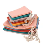 Cloth Bag Colorful Small Cloth Bag Raw Cotton Pouches Drawstring For Packaging