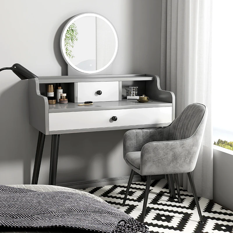 Modern Portable Wooden Cheap Dressing Table for Bedroom Makeup Vanities with Mirror and Drawers