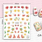 2d Stickers Nail Art CA675-681Wholesale Colorful Fruit 2D Stickers Wraps Nail Art Cute Decorations Decals