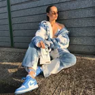 Ladies Jacket New Fashion High Quality Winter Luxury Ladies Fleece Jacket Coat Women's Tie Dye Warm Coat