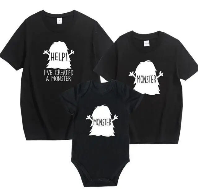 Daddy Mommy Daughter Son Baby Family Matching Clothes Cotton Family Look Dad Mom and Me Kids T shirts Baby Rompers
