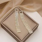 Earring Earrings Diamond Diamond Women Long Rectangle Pendant Earring Party Bling Stud Earrings Jewelry With Diamond