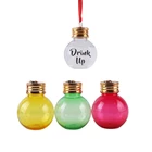 Christmas Personalized 50ml PET Round Christmas Ball Plastic Ball Drink Candy Bauble Ornament