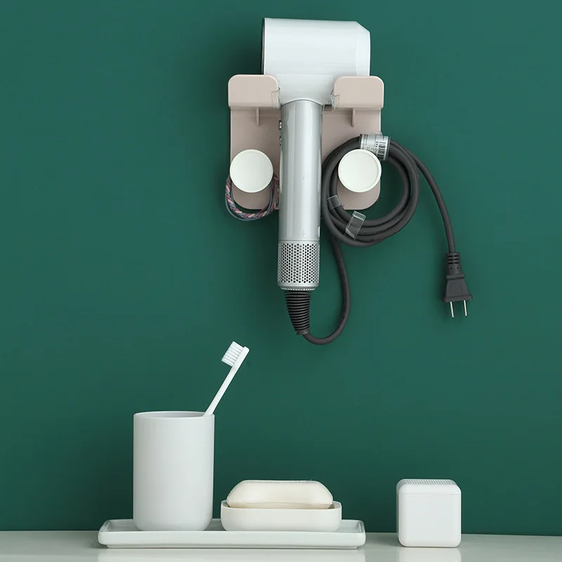 2023 Household Bathroom vanities Storage racks Storage holders Wall-mounted Adhesive Hooks Hair dryer storage holders