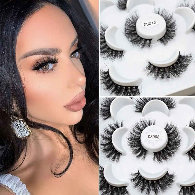 Pairs Mink False Eyelashes Hand Made Natural Fluffy Dd Curl Faux