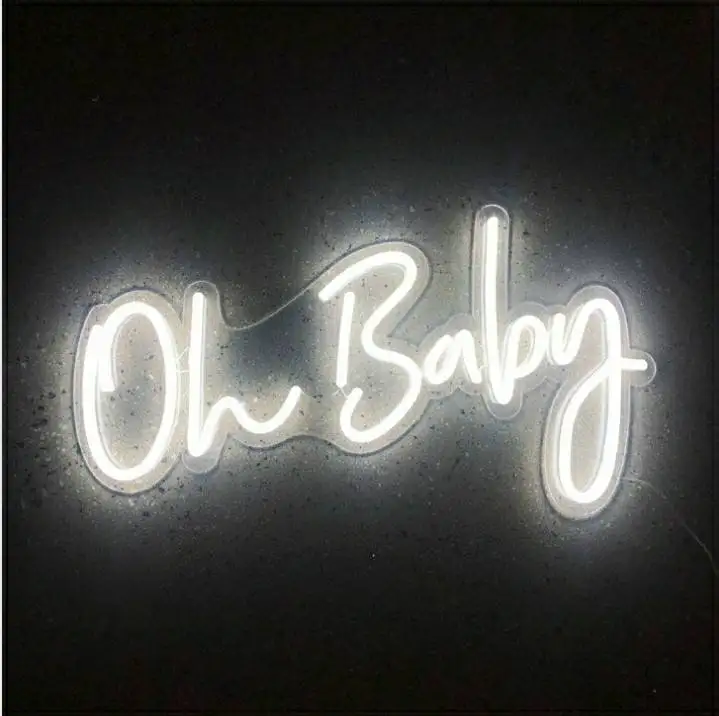 Large Oh Baby Neon Sign 74x30 cm *Pls read DESCRIPTION 