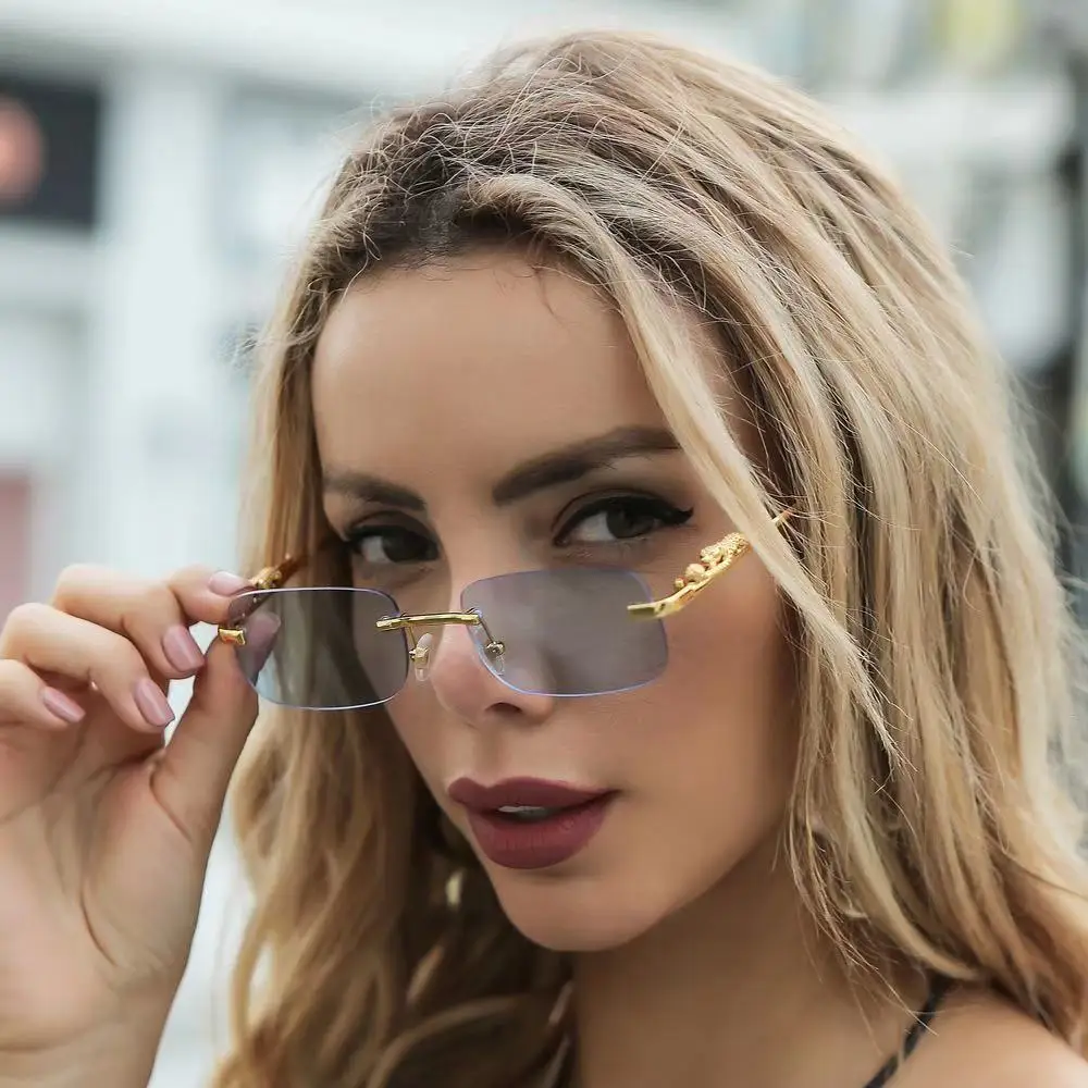 frameless square sunglasses