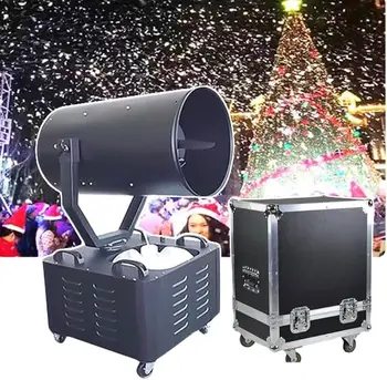 Outdoor 3000W Moving Head Snow Machine With Flightcase Shaking Head Snow Cannon Machine  for Outdoor Party Swimming Activity
